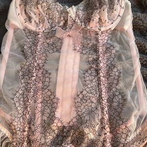 Victoria’s Secret light pink and black corset